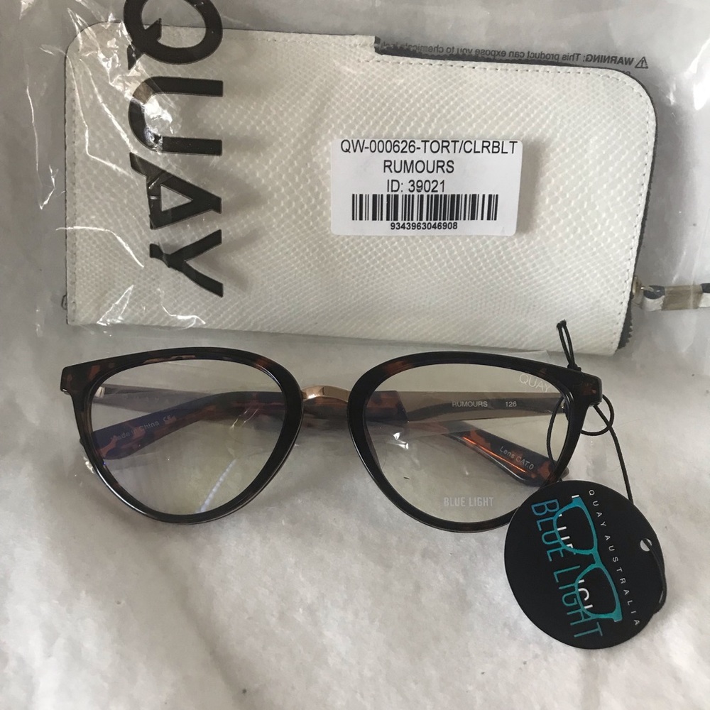 Quay Rumours Blue Light Glasses Tortoise
